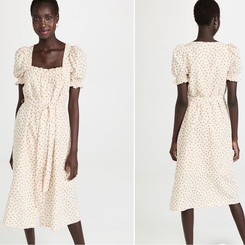 English Factory Floral Puff Sleeve Midi Dress size M